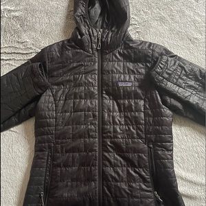 Patagonia women’s nano puff hoodie coat.
